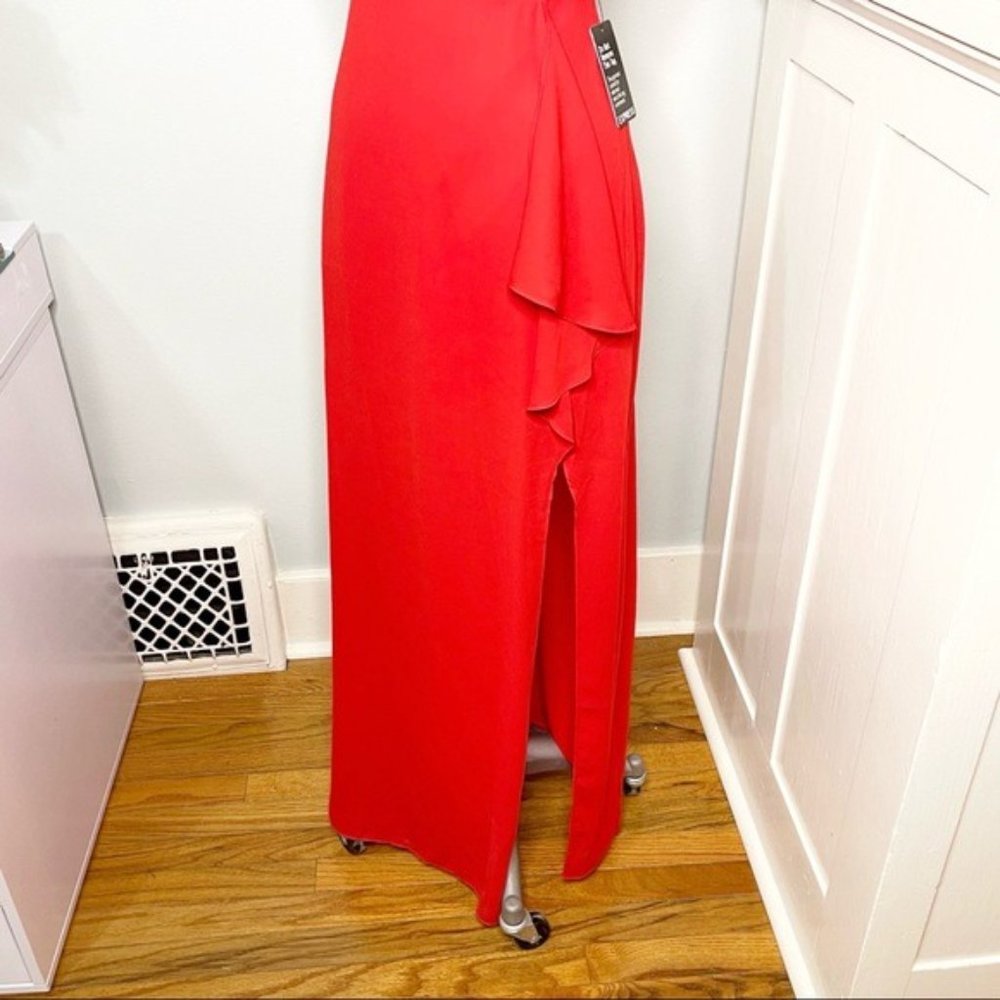 Express Red Formal Gown Maxi Dress with High Slit Size 4 Small Nwt - Picture 5 of 11